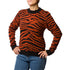 Maglione girocollo arancione e nero zebrato da donna Swish Jeans, Abbigliamento Donna, SKU c811000234, Immagine 0